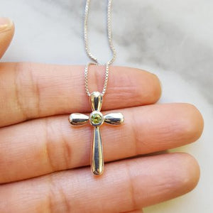 Arizona Peridot Simple Cross Pendant