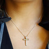 Arizona Peridot Simple Cross Pendant