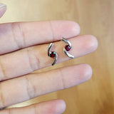 Garnet Swirl Earrings