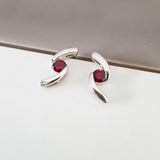 Garnet Swirl Earrings