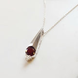 Knife Edge Garnet Accented Pendant