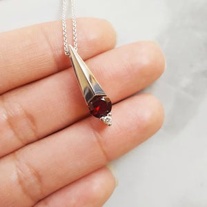 Knife Edge Garnet Accented Pendant