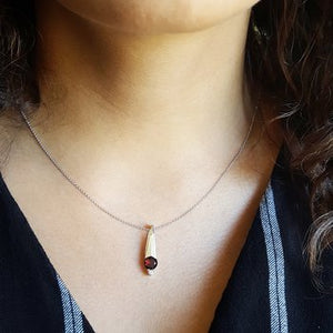 Knife Edge Garnet Accented Pendant