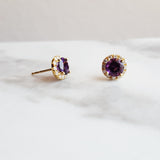 Essential Arizona Amethyst Halo Studs