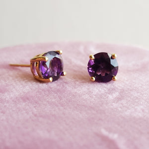 Perfect Gold Amethyst Studs