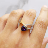 Assymetrical Arizona Amethyst Gold Ring