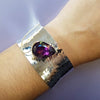 Hand-Hammered  Arizona Amethyst Cuff