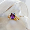 Crescent Moon Amethyst Halo Ring