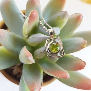 Mini Peridot State Map Pendant