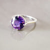 Scroll Solitare Amethyst Ring
