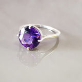 Scroll Solitare Amethyst Ring
