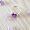 Scroll Solitare Amethyst Ring