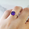 Scroll Solitare Amethyst Ring