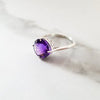 Scroll Solitare Amethyst Ring