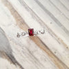 Step-Cut Simple Garnet Ring