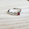 Step-Cut Simple Garnet Ring