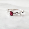 Step-Cut Simple Garnet Ring