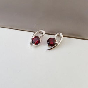 Garnet Swirl Earrings