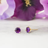 Essential Gold and Amethyst Studs