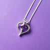 Amethyst Open Heart Pendant