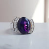 Bold Partial Bezel Amethyst Ring