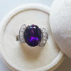 Bold Partial Bezel Amethyst Ring