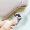 Bold Partial Bezel Amethyst Ring