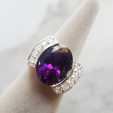 Bold Partial Bezel Amethyst Ring