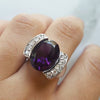 Bold Partial Bezel Amethyst Ring