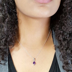 Trillion Bar Amethyst Pendant