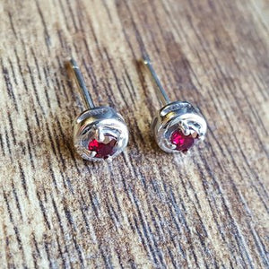 Garnet Solitaire Studs