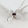 Garnet Open Loop Cross Pendant