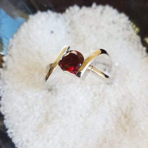 Open Shank Bypass Garnet Ring