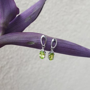 Arizona Peridot Oval Dangle Earrings