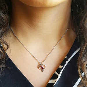 Double the love Garnet Pendant