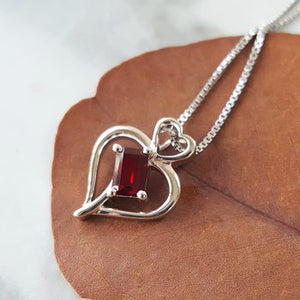 Double the love Garnet Pendant