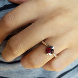 Oval Wrap Garnet Ring