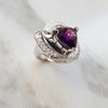 Swirled Trillion Cut Amethyst Ring