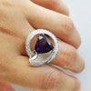 Swirled Trillion Cut Amethyst Ring