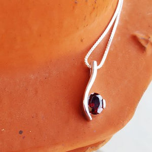 Garnet Curved Pendant