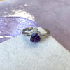 Trillion Halo Amethyst Ring