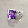 Accented Radiant Amethyst Ring