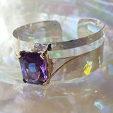 Hand-Hammered Open Amethyst Bracelet