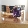 Hand-Hammered Open Amethyst Bracelet