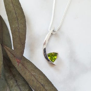 Arizona Peridot Crescent Moon Pendant