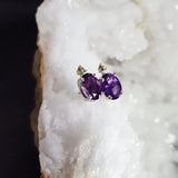 "Riley" Sterling Silver Arizona Four Peaks Amethyst and Peridot Studs