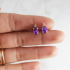 "Riley" Sterling Silver Arizona Four Peaks Amethyst and Peridot Studs