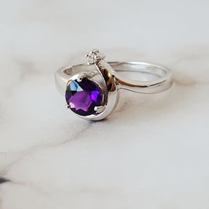 "Celeste" Sterling Silver Arizona Four Peaks Amethyst Ring