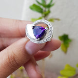 "Nicoletta" 14k White Gold Arizona Amethyst Ring