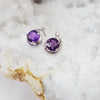 "Halley" Sterling Silver Arizona Amethyst Earrings